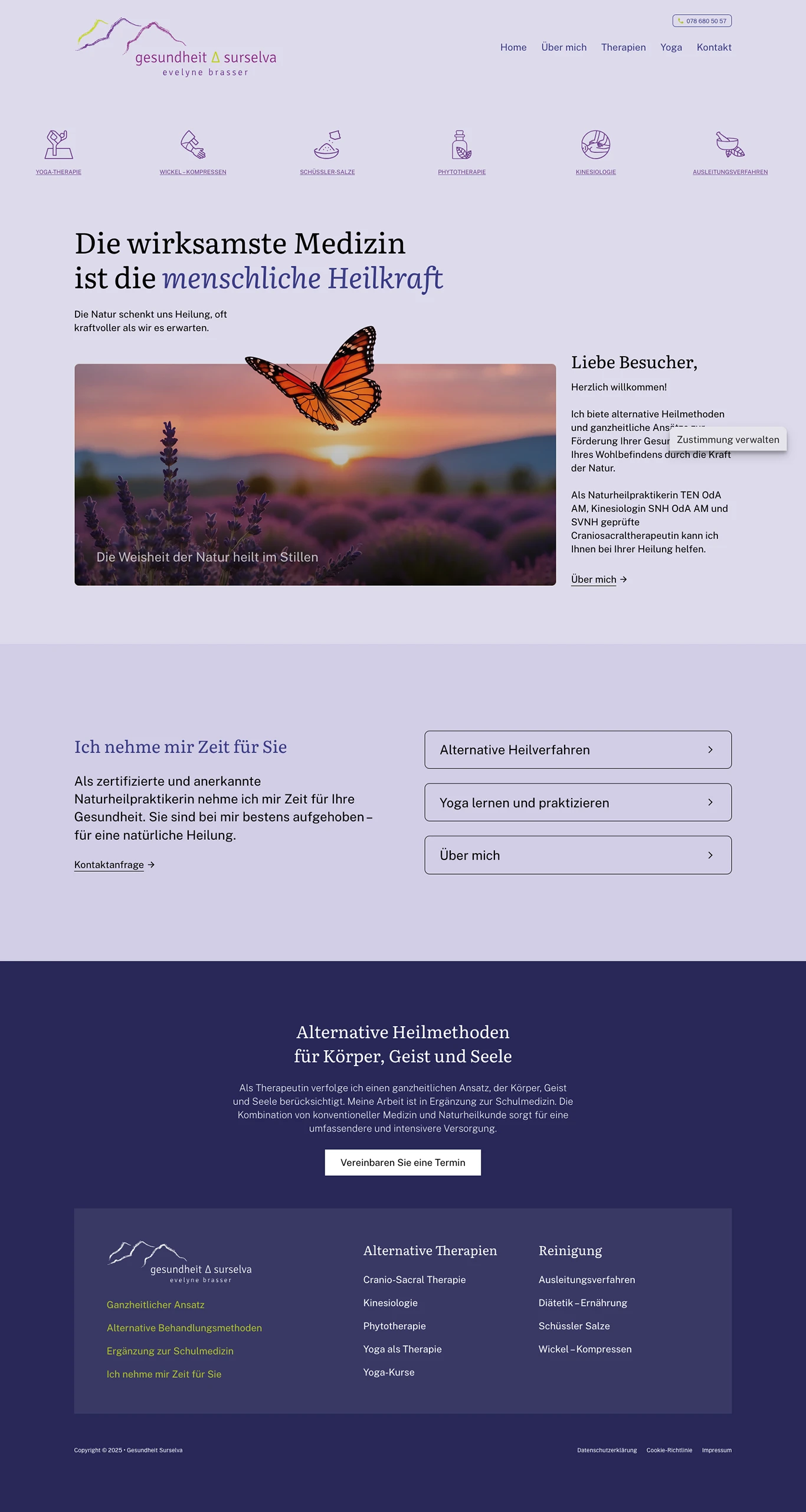 Portfolio Screenshot der Webseite https://gesundheit-surselva.ch/