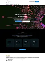 Screenshot einer Website – Startseite mit starkem grafischen Visual