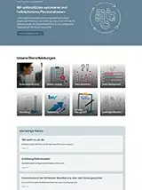 Screenshot einer Website – Informativer Teil einer Startseite