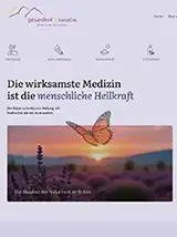 Screenshot einer Website – Startseite mit animierten Schmetterling